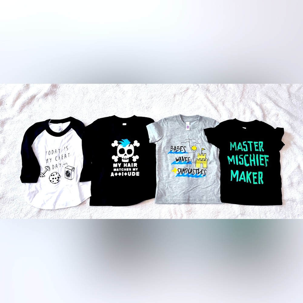 Lot of 4 boys shirts all size 2 and NEW